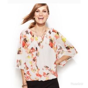 Vince Camuto Broken Photo Floral Print Blouse